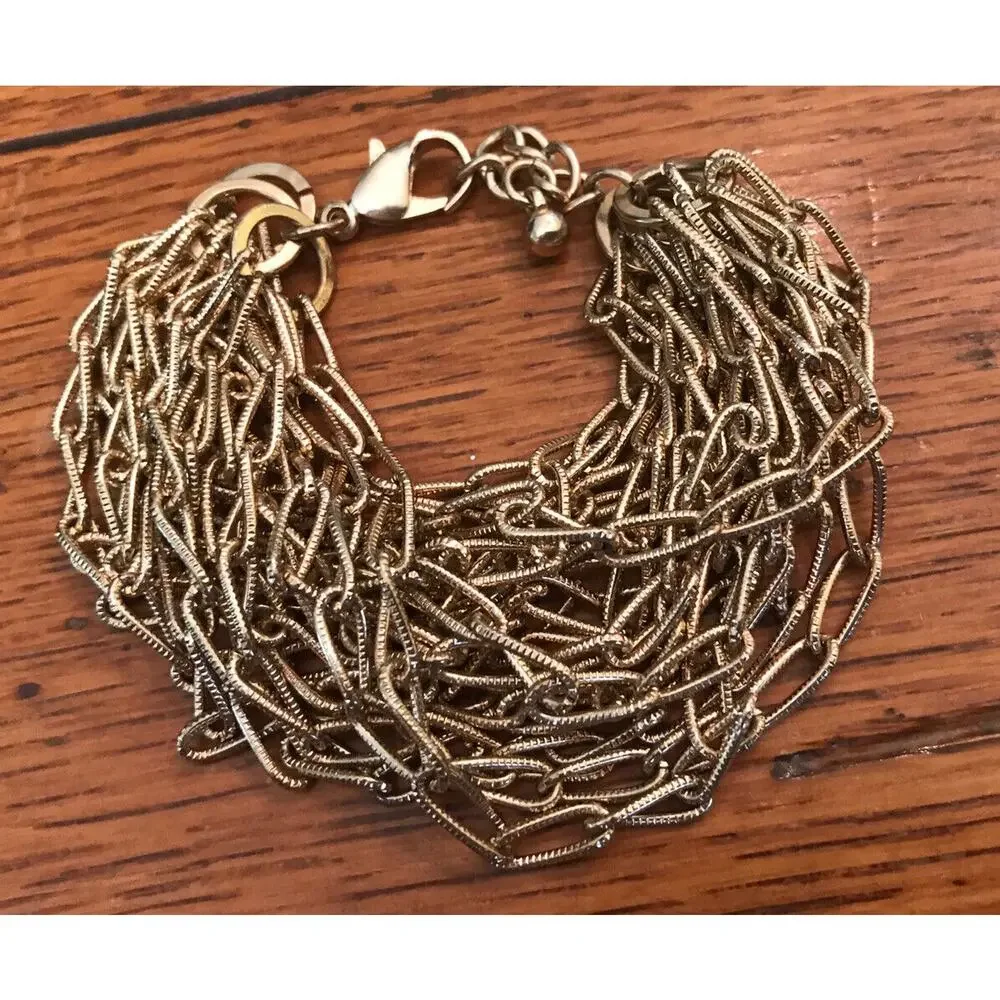 Multi-Strand Gold-Tone Link Adjustable 6'-7 1/2